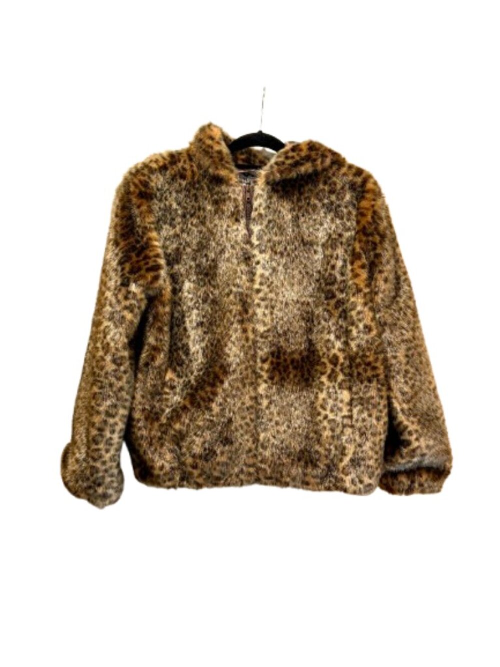 Donna Salyers' Fabulous Furs Exotic Leopard Faux Fur Zip-Up Bomber Jacket-Medium